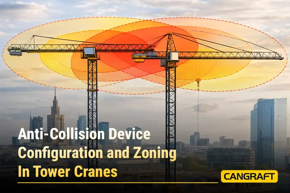 Diagram showing ACD configuration and zoning setup in tower crane operations