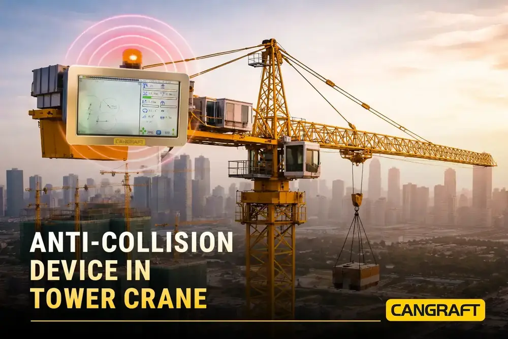 Anti-collision device (ACD) system installed on a tower crane for safe lifting operations