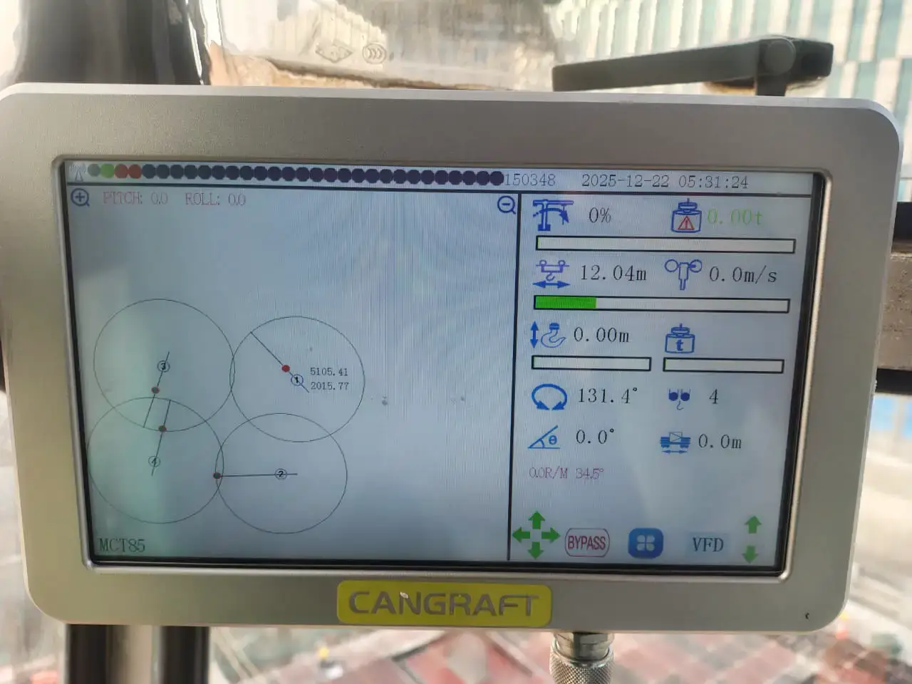 Anti collision device monitoring system used in tower crane operations