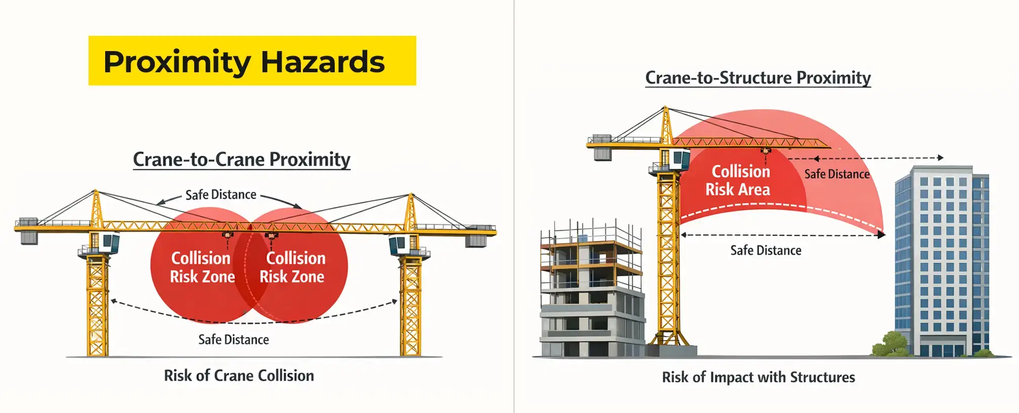 Crane collision risk scenarios in congested construction environments