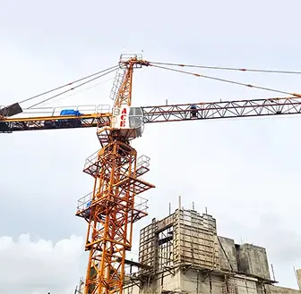 ACE TC5040 tower crane at infrastructure construction site