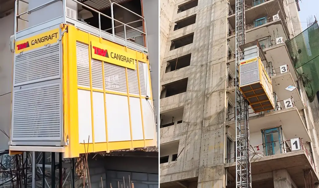 Passenger hoist equipment side view