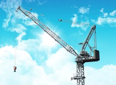 Tower crane at construction project site