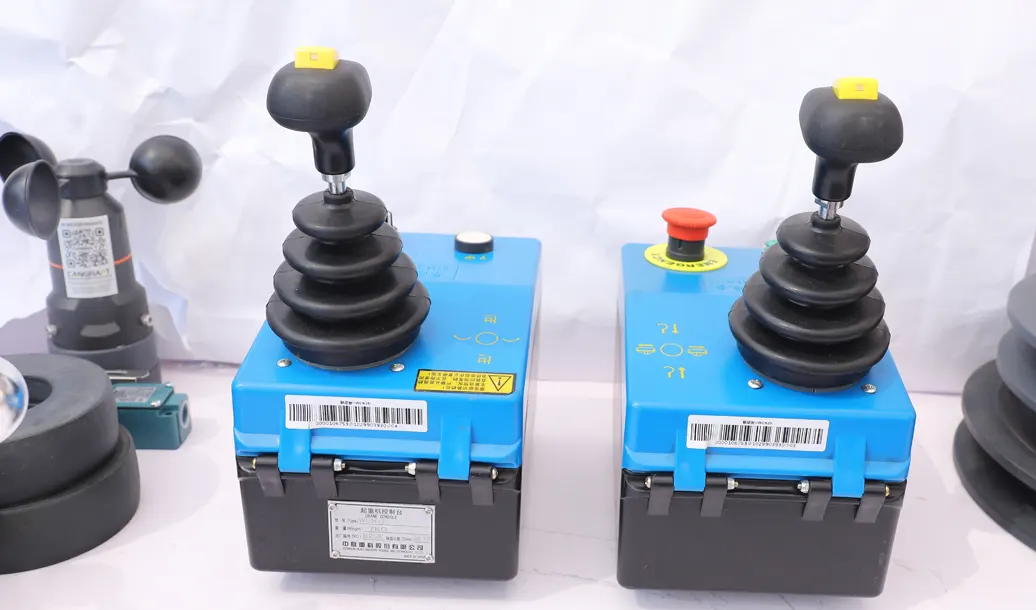 Tower crane operating joystick
